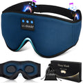 LC-dolida Bluetooth Sleep Mask Headphones 3D Deep Eye Mask with Headphones,Can Play 15 Hours Breathable 200% Blackout Plane Travel Essentials,Sleep Mask Blackout with Travel Bag Tech Gadgets